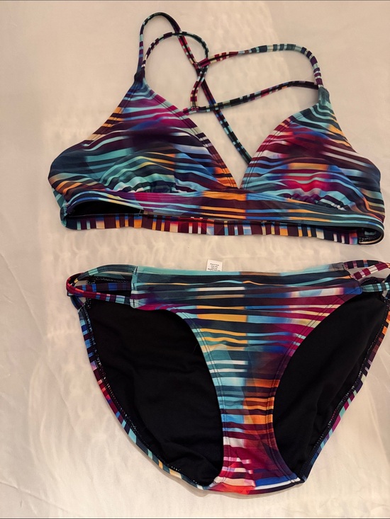 Athleta Other - Women’s athleta stripped  Striped Bikini Set - Strappy Triangle Top & Classic